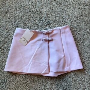 Zara Light Pink Skort with Bow Details